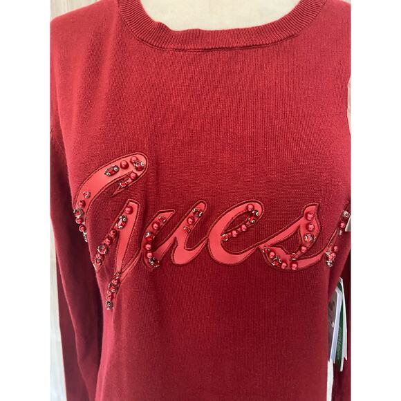 NWT GUESS women’s LILIANE logo, long sleeve sweater large - Picture 3 of 8